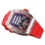 Replica Richard Mille RM 69 Erotic Tourbillon Watch Red Rubber Strap